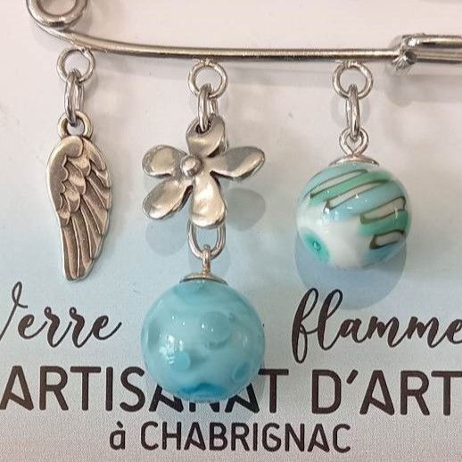 BROCHETTE TURQUOISE ET BLANC